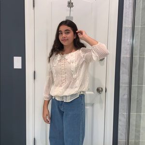 Silk Swiss dot blouse